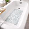 BrylaneHome Extra Long Tub Mat with River Stones Design - Clear view 1