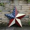 2pcs Patriotic Metal Barn Star Outdoor Indoor Hanging Wall Decor Star Ornaments 4th of July Decoration Country Style (21"-A) view 2