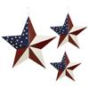 3pcs Patriotic Metal Barn Star Outdoor Indoor Hanging Wall Decor Star Ornaments 4th of July Decoration Country Style (12"&16.5"&21"-A) view 1