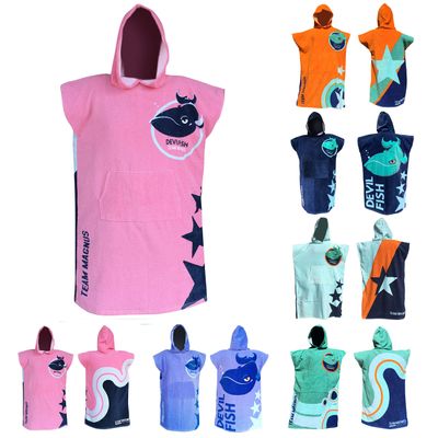 TEAM MAGNUS Hooded Beach Towel for Kids up to 5'6" - surf Poncho for Boys and Girls (37 in x 24 in) - Kids' Bath Towels with Hoods in 6 Cool Designs
