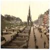 Princess Street (i.e. Princes Street), The Castle, and Scott Monument ...