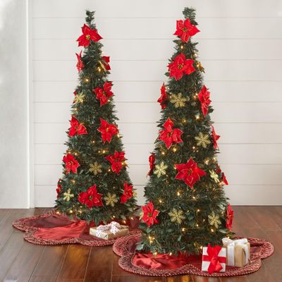 BrylaneHome Fully Decorated Pre-Lit 4' Pop-Up Christmas Tree