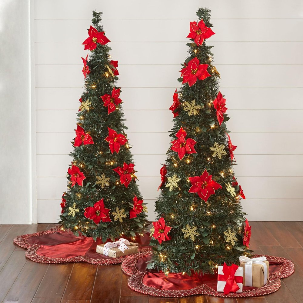 BrylaneHome Fully Decorated Pre-Lit 4' Pop-Up Christmas Tree
