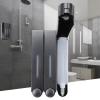 420ml per Cup Wall Mounted Three Head Liquid Soap Shampoo Dispensers for Home Bathroom Hotel(Black) view 3