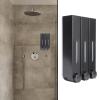 420ml per Cup Wall Mounted Three Head Liquid Soap Shampoo Dispensers for Home Bathroom Hotel(Black) view 4