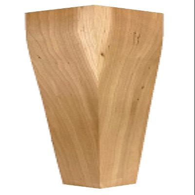 Highland Manor Wood Products 2 Sided Tapered Dining Table Leg - 29" Tall x 3 1/2" Wide - Unfinished Wooden Leg for Kitchen Tables and Desks (Cherry) (1 Leg)