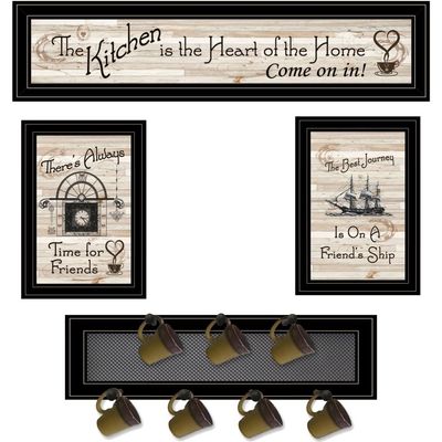 Trendy Decor 4U V435-MPH-704G Kitchen Mug Rack Collection Wall Art Farmhouse Positive Affirmations
