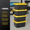 BLACK & YELLOW, 5-Gallon Heavy Duty Storage Bins with Lids, Stackable Plastic Storage Bins with Weather-Resistant Design, Home Organization, 6 Pack (8.6"H x 12.3"W x 16.4"D) view 4