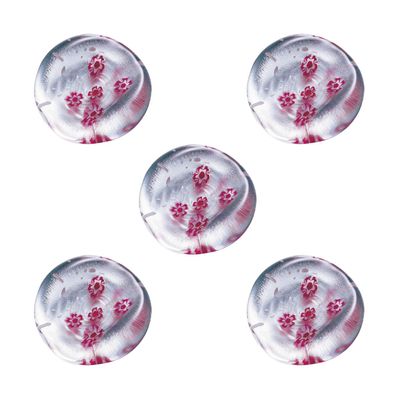 ADERIA Tsugaru Vidro F-62184 Chopsticks Rest, Diameter 1.4 x Height 0.4 inches (3.5 x 1 cm), Spring Cherry, Pack of 5, Made in Japan
