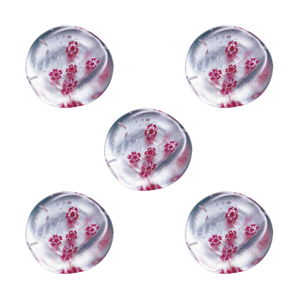 ADERIA Tsugaru Vidro F-62184 Chopsticks Rest, Diameter 1.4 x Height 0.4 inches (3.5 x 1 cm), Spring Cherry, Pack of 5, Made in Japan
