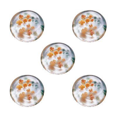 ADERIA Tsugaru Vidro F-62189 Chopsticks Rest, Diameter 1.4 x Height 0.4 inches (3.5 x 1 cm), Autumn Studding, Pack of 5, Made in Japan
