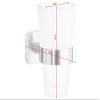 tesa ESTEETIC Toothbrush Holder - Self-Adhesive, Stainless-Steel Tooth Brush Holder with Frosted Glass Cup - Waterproof, incl. Power.Kit Adhesive Solution - 125 mm x 80 mm x 120 mm view 2