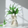 30 Pcs Artificial Tulips PU Faux Flowers, White Real Touch Fake Tulips for Valentine's Day Spring Easter Home Kitchen Wedding Decorations and New Year Decor view 3