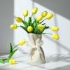 30 Pcs Artificial Tulips PU Faux Flowers, Yellow Real Touch Fake Tulips for Valentine's Day Spring Easter Home Kitchen Wedding Decorations and New Year Decor view 3