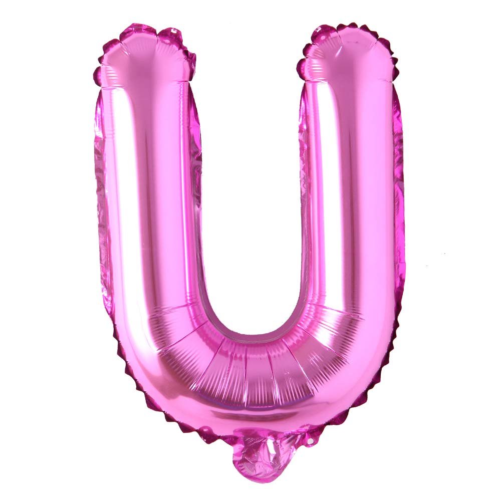 40 inch Rose Red Letter Balloon birthday party decorations kids Wedding Balloons banner Alphabet Air Anniversary Baby shower Decoration (40 INCH Rose Red U)