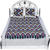 Exotic India Ikat Handloom Bedspread from Pochampally with Zigzag Weave in Multicolor Thread - Pure Cotton with P - Color Moon Struck Color view 1