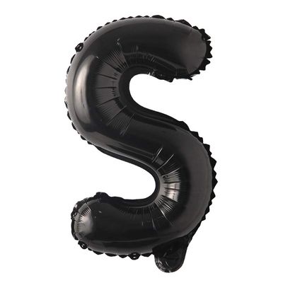 40 Inch Black Large Foil Letter Ballon Wedding Birthday Party Decorations Kids Adults Ballon Baby shower helium float balloon (40 INCH Black S)