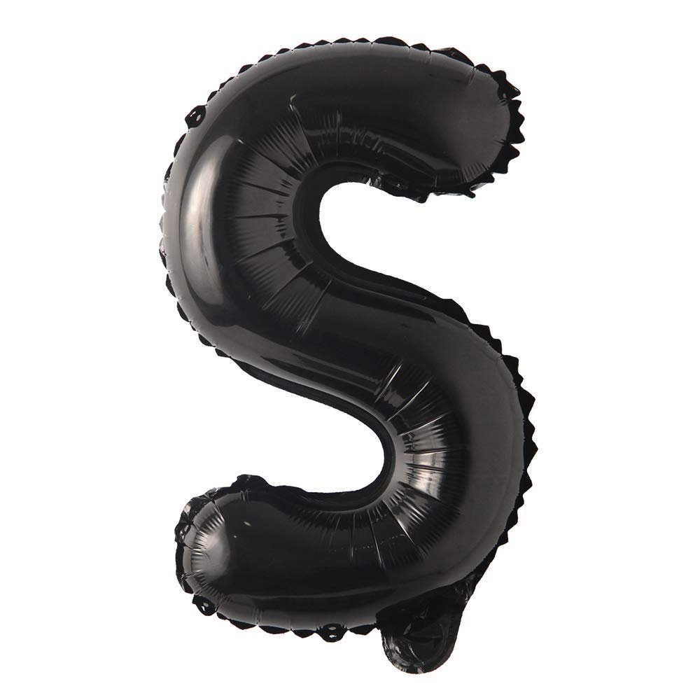 40 Inch Black Large Foil Letter Ballon Wedding Birthday Party Decorations Kids Adults Ballon Baby shower helium float balloon (40 INCH Black S)