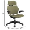 Humanscale Freedom Office Chair with Headrest - Ergonomic Work Chair with Advanced Highly Adjustable Duron Arms - Wheels for Hard Flooring - Graphite Frame Ash Fourtis Fabric view 3