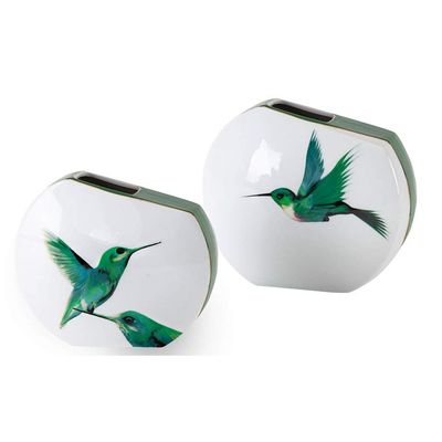 Ceramic Vase with Kingfisher Design Fashionable and Modern Home Decoration (The Large(30.56.2h28cm))
