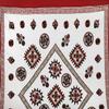 Exotic India Cream and Maroon Bedcover from Gujarat with Embroidered Florals and Mirrors - Pure Cotton with Pillo view 2