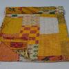 Blanket Bedding Bedspread Bed Kantha Vintage Handmade Silk Patchwork Indian Art Cover India Sari Bohemian Spreads Washed Patola Spread Quilt view 1