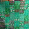 Blanket Bedding Bedspread Bed Kantha Vintage Handmade Silk Patchwork Indian Art Cover India Sari Bohemian Spreads Washed Patola Spread Quilt view 2