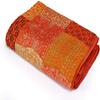 Blanket Bedding Bedspread Bed Kantha Vintage Handmade Silk Patchwork Indian Art Cover India Sari Bohemian Spreads Washed Patola Spread Quilt view 2