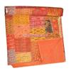 Blanket Bedding Bedspread Bed Kantha Vintage Handmade Silk Patchwork Indian Art Cover India Sari Bohemian Spreads Washed Patola Spread Quilt view 3