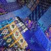 Blanket Bedding Bedspread Bed Kantha Vintage Handmade Silk Patchwork Indian Art Cover India Sari Bohemian Spreads Washed Patola Spread Quilt view 3