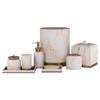 nu steel Resin Misty Copper Bathroom Accessories Set, 8 Piece Luxury Ensemble Includes Cotton Container, soap Dish, Toothbrush Holder, Tumbler, soap Pump, Waste Basket, Boutique Tissue, Amenity Tray view 1