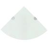 vidaXL Wall Corner Shelves 2 Pcs, Floating Corner Shelves, Display Shelves, Wall Mounted Shelf for Book DVD CD Photo Frame Trophy, Modern, White Glass view 1