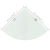 vidaXL Wall Corner Shelves 2 Pcs, Floating Corner Shelves, Display Shelves, Wall Mounted Shelf for Book DVD CD Photo Frame Trophy, Modern, White Glass view 2