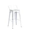 Alunaune 26" Industrial Metal Bar Stools Set of 4 Counter Height Barstools Kitchen Bar Chairs with Wooden Top-Low Back, Distressed White view 4