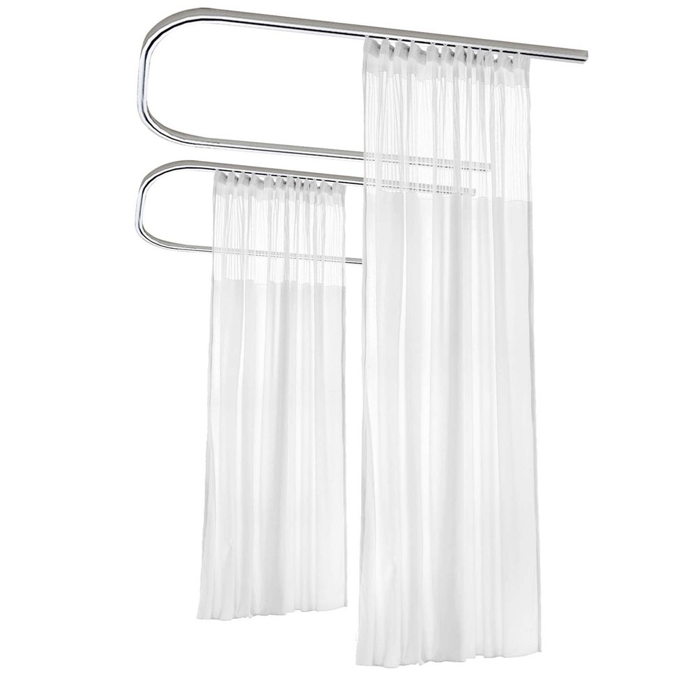 Macochico White Room Divider Curtains Privacy Cubicle Curtains with Flat Hook Hanging for SPA Lab Curtain Room Divider,5ft Wide x 8.5ft Tall(1 Panel)