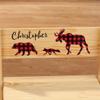 Custom Children's 2-in-1 Step Stool and Chair, Natural Wood, Buffalo Plaid Design with Custom Name view 3