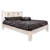 Montana Woodworks Homestead Wood Full Platform Bed with Engraved in Natural view 1