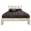 Montana Woodworks Homestead Wood Full Platform Bed with Engraved in Natural view 3