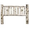 Montana Woodworks Wood King Headboard with Engraved Elk Design in Natural view 3