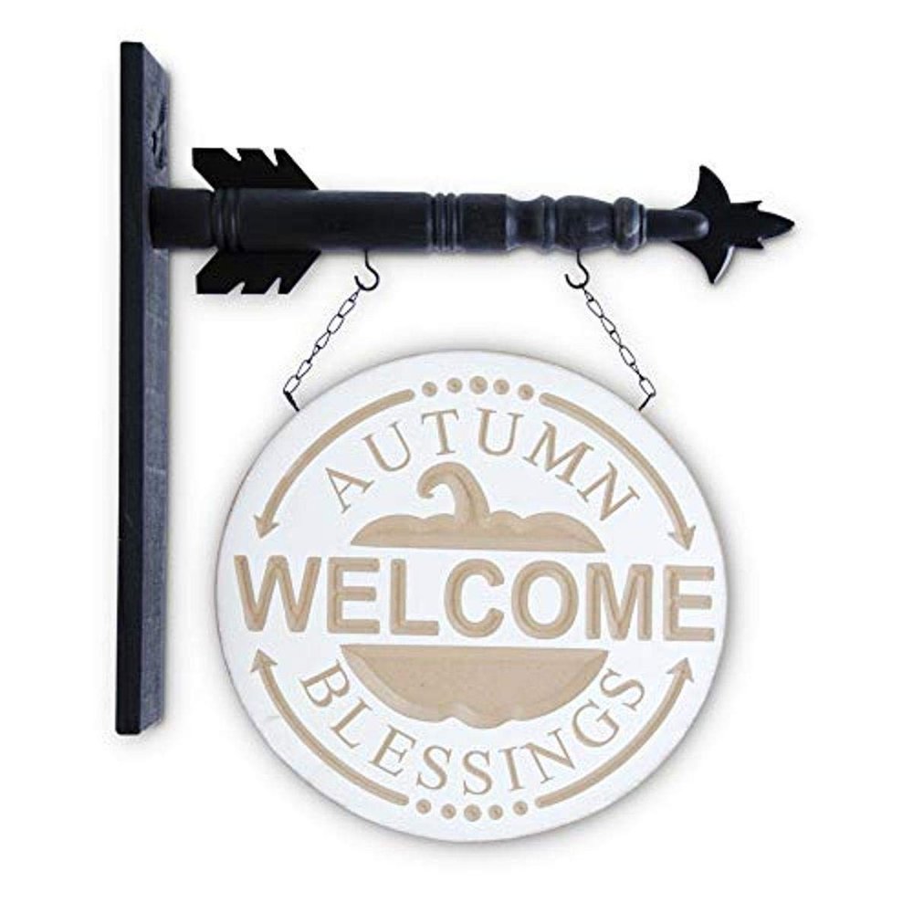 12.5 Inch Round Cream Wood Engraved Welcome Arrow Replacement