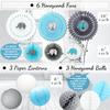 697 Pcs Premium Elephant Baby Shower Decorations for Boy Set It's A BOY Banner, Napkins, Straws, Paper Decorations, Cake Toppers, Sash, Balloons, Favor Stickers, Guest Book, Confetti, Games view 3