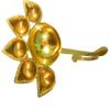 Brass Panch aarti Deepak/Five face aarti/Deepak Diya for Pooja Room/Panch Diya for Daily Pooja use/panchmukhi Diya for Pooja with Designer Curved Handle for Holding,Gold,DE0001 view 2