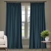 Frelement 52 inches Wide 84 inches Long Linen Cotton Pinch Pleat Curtains Noise Reduction Drapes for Meeting Room, Sliding Door, Navy, 1 Panel view 1