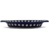 Polmedia Polish Pottery Platter with Handles 9-inch - Mosquito Pattern Handmade in Boleslawiec Poland by Ceramika Bona + Certificate of Authenticity view 2