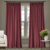 Frelement 52 inches Wide 84 inches Long Linen Cotton Pinch Pleat Curtains Noise Reduction Drapes for Meeting Room, Sliding Door, Burgundy, 1 Panel view 1