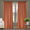 Frelement 52 inches Wide 84 inches Long Linen Cotton Pinch Pleat Curtains Noise Reduction Drapes for Meeting Room, Sliding Door, Flame, 1 Panel view 1