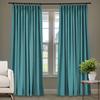 Frelement 52 inches Wide 84 inches Long Linen Cotton Pinch Pleat Curtains Noise Reduction Drapes for Meeting Room, Sliding Door, Teal, 1 Panel view 1