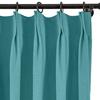 Frelement 52 inches Wide 84 inches Long Linen Cotton Pinch Pleat Curtains Noise Reduction Drapes for Meeting Room, Sliding Door, Teal, 1 Panel view 2