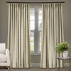 Frelement 52 inches Wide 84 inches Long Linen Cotton Pinch Pleat Curtains Noise Reduction Drapes for Meeting Room, Sliding Door, Flax, 1 Panel view 1