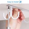 FOMANSH Mug Rack Under Cabinet - Coffee Cup Holder, 12 Mugs Hooks Under Shelf, Display Hanging Cups Drying Hook for Bar Kitchen Utensils White view 4
